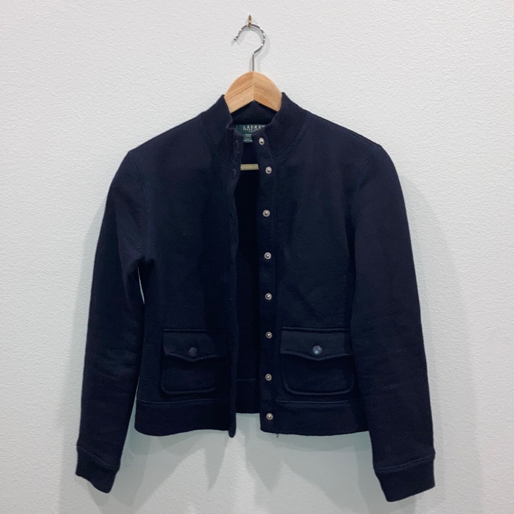 Lauren Ralph Lauren petite wool navy jacket size small